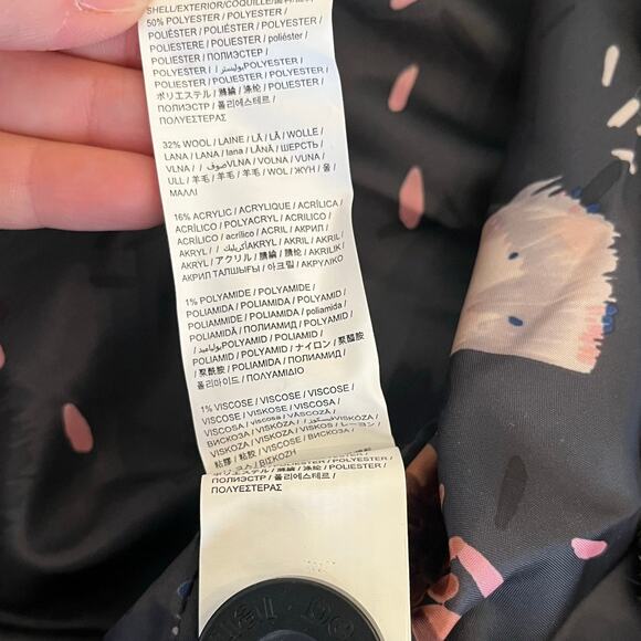 NWT Desigual Wool Blend Coat Womens 4 Tweed Embroidered Plaid Artsy Jacket Pea - Picture 15 of 16